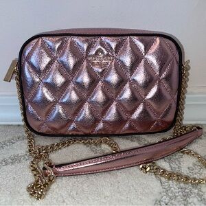 Quilted Metallic Pink Crossbody Kate Spade Bag